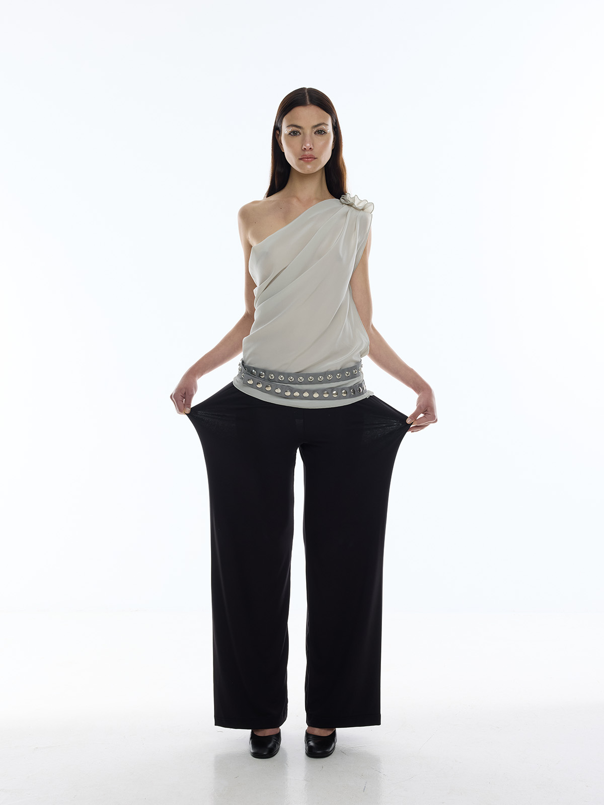 SIMI PANTS IN BLACK VISCOSE - immagine 2