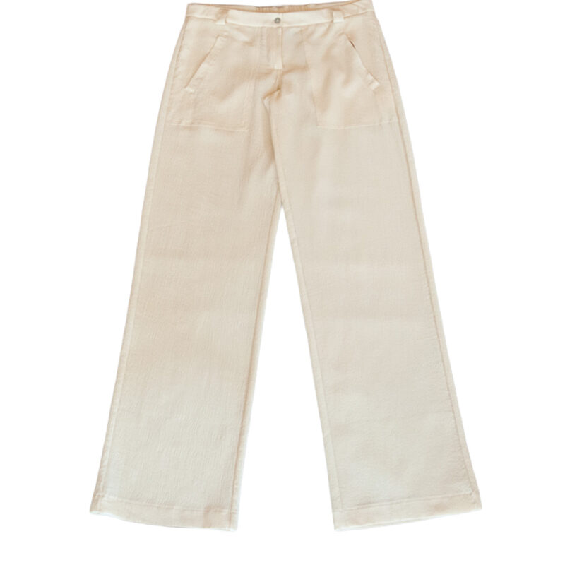 HOKKAIDŌ PANTS IN CREAM CRINKLE
