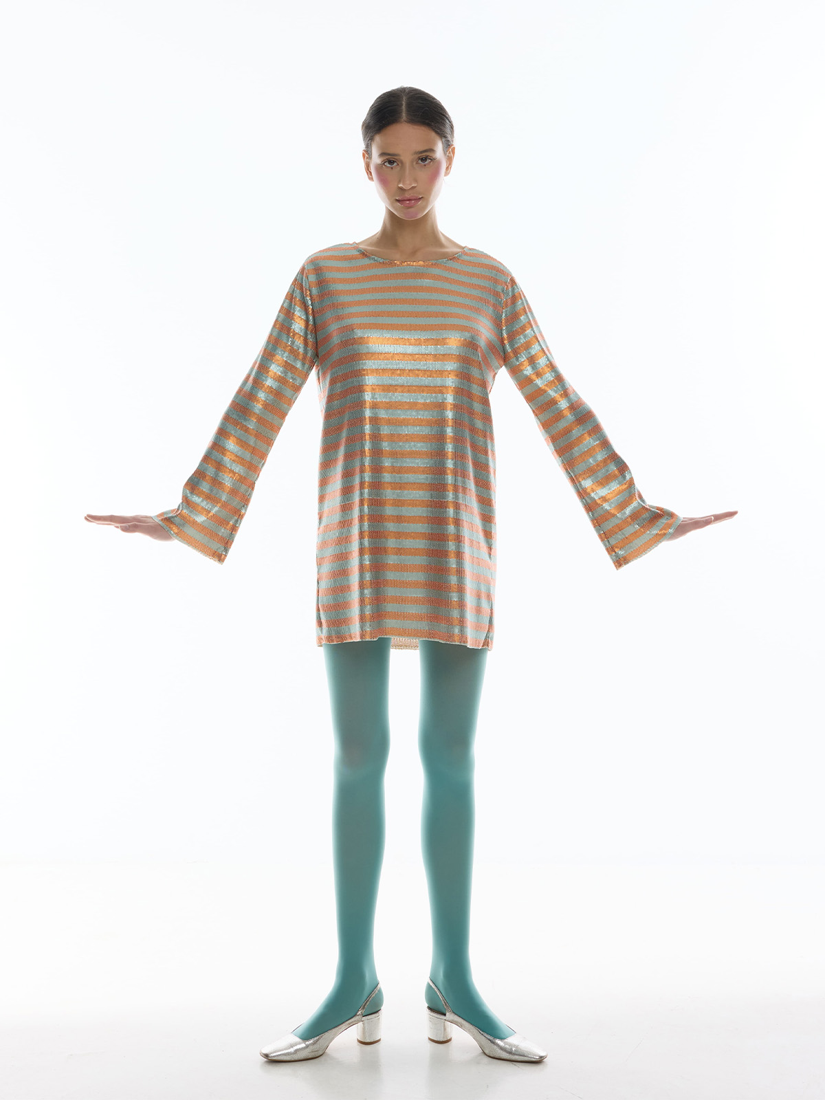 SIARGAO DRESS IN STRIPED PAILLETTES - immagine 2